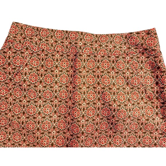 Banana Republic Silk Blend Skirt Geometric Medallian Posh Career Fall Spice 4 - Picture 2 of 14